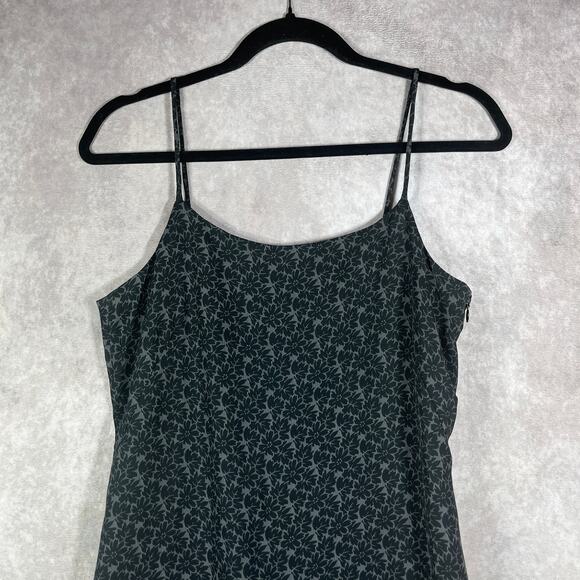 Vintage Old Navy Slip Dress Womens 4 Black Floral Sleeveless‎ Y2K Fairy Grunge - Picture 2 of 9